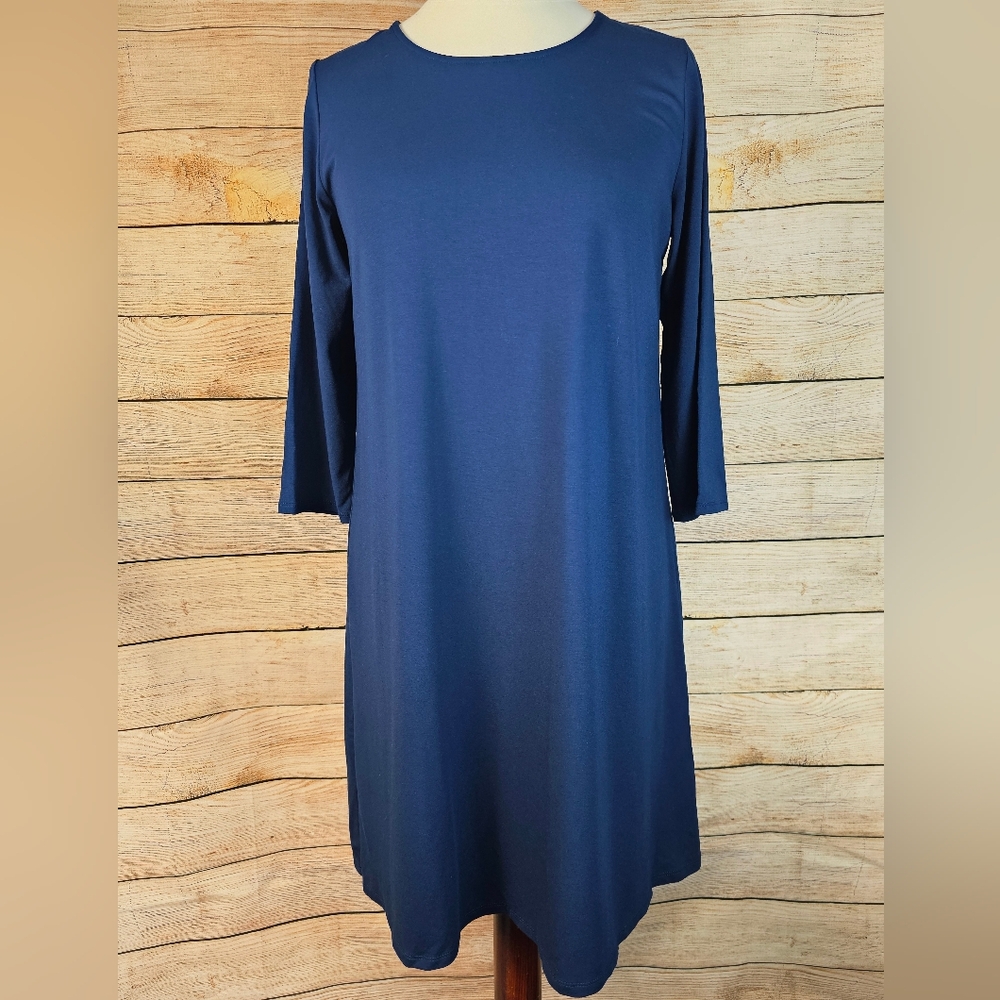 J. Jill NWT Deep Sea Blue Jersey Dress Size Medium